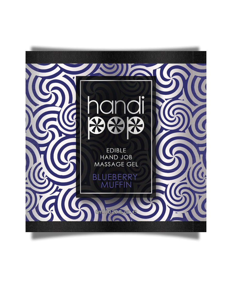Handipop Hand Job Massage Gel Single Use Packet - 6 ml Blueberry Muffin
