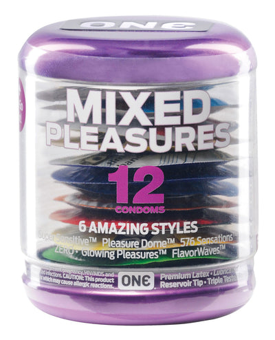 One Mixed Pleasures Condoms - Jar of 12