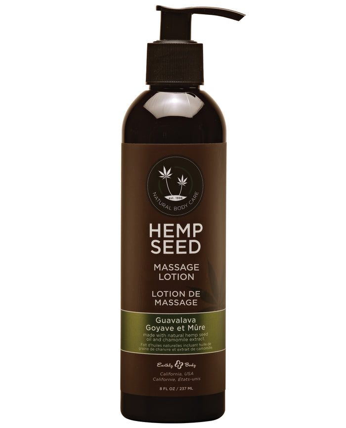 Earthly Body Hemp Seed Massage Lotion - 8 oz Guavalava