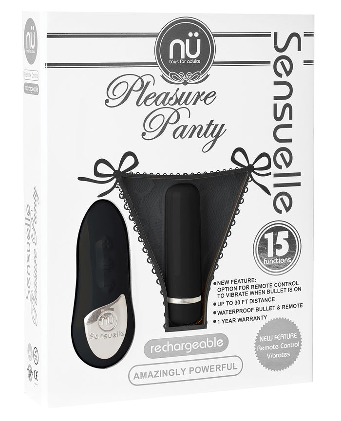 Nu Sensuelle Pleasure Panty Bullet w/Remote Control 15 Function - Black